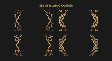 set of islamic corner element vector