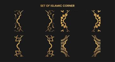 set of islamic corner element vector