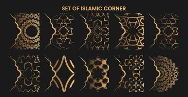 set of islamic corner element vector