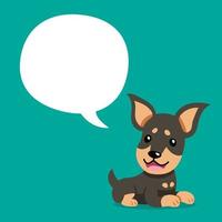 Cartoon character doberman dog with speech bubble vector