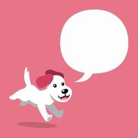 Cartoon character dog with speech bubble vector