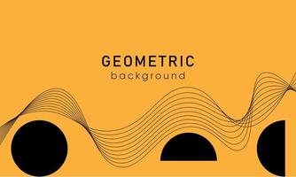 Geometric Abstract Backgrounds Design. Composition of simple geometric shapes and waves on yellow background. vector