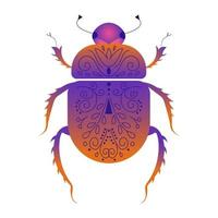 Beetle gradient illustration on white background. Botanical collection vector