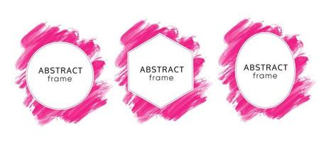 Set of abstract pink modern background. Hand drawn template background. vector