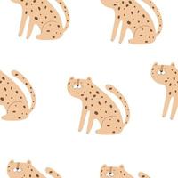 Seamless pattern with leopards. colorful vector for kids. hand drawing, flat style. baby design for fabric, print, textile, wrapper