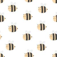 sin costura modelo con dibujos animados abejas. vistoso vector plano estilo para niños. mano dibujo. bebé diseño para tela, imprimir, envoltura, textil