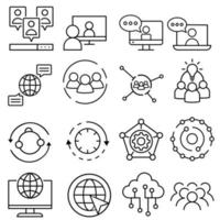 Communication icon vector set. Conversation illustration sign collection. Forum symbol.