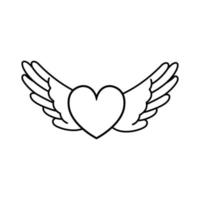 ángel alas icono vector. monumento ilustración signo. corazón símbolo o logo. vector