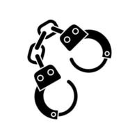 Handcuffs vector icon. police illustration sign. criminal symbol or logo.