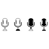 Microphone vector icon set. audio illustration sign collection. broadcast symbol on white background.