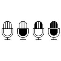 Microphone vector icon set. audio illustration sign collection. broadcast symbol on white background.