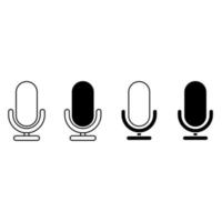 Microphone vector icon set. audio illustration sign collection. broadcast symbol on white background.