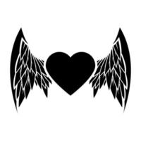 Angel Wings icon vector. Memorial illustration sign. Heart symbol or logo. vector