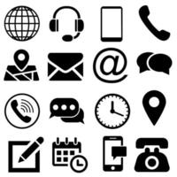 Contact us icons. Web icon set. call, phone, mail, email, laptop, web, address, chat, map pin. vector