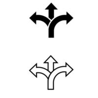 Way vector icon. arrow illustration sign. fork symbol.
