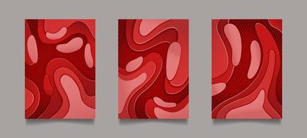 Red Papercut Background with Dot Texture vector