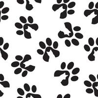 Seamless pattern of animal paws. Paw prints. Dog and cat puppy icon. Traces of a pet vector