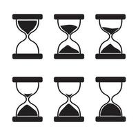 un conjunto de iconos de reloj de arena. ilustración vectorial sobre un fondo blanco. vector