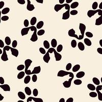 Seamless pattern of animal paws. Paw prints. Dog and cat puppy icon. Traces of a pet vector