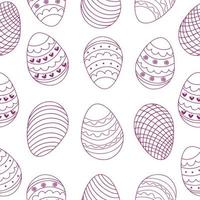 Seamless pattern of eggs, hand-drawn. Decorative set of eggs. Vector illustration.