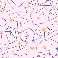 seamless pattern with different constellations. vector design for fabric, paper and more.