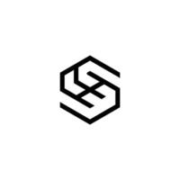 impresión sh logo iniciales vector