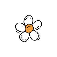 Doodle chamomile flower. Hand drawn vector art illustration for design, textile, wallpaper. Handwriting.