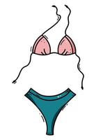 traje de baño bikini garabatear mano dibujado contorno icono. hembra nadar traje vector bosquejo ilustración para diseño, imprimir, web, infografia aislado en blanco antecedentes