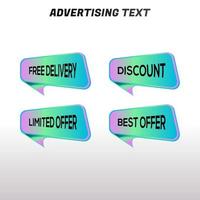 Set discount label with advertising text vector