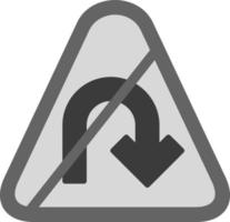 U-Turn Prohibited Vector Icon