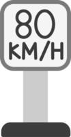 80 Speed Limit Vector Icon