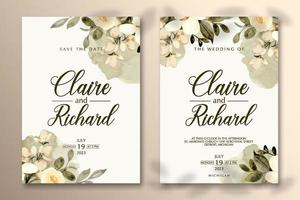 Premium vector Wedding invitation template with flower