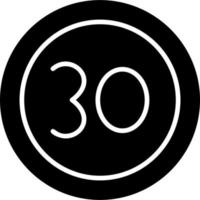 30 Speed Limit Vector Icon