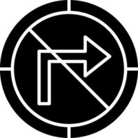 No Turn Right Vector Icon