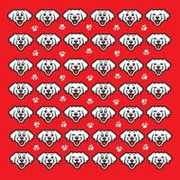 seamless dog pattern design vector