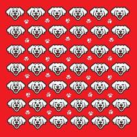 seamless dog pattern design vector