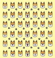 seamless dog pattern design vector