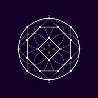 Boho sacred geometric shape, alchemy magic symbol vector