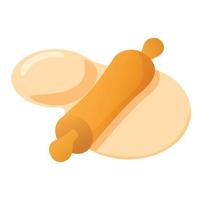 homemade dough with rolling pin vector illustration