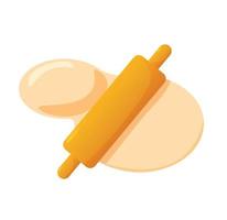 homemade dough with rolling pin vector illustration