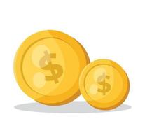 gold coins isolated vector illustration