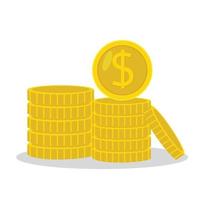 gold coins isolated vector illustration