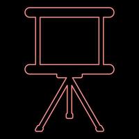 Neon board for presentations business screen billboard projector roller red color vector illustration image flat style