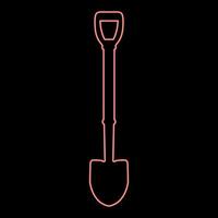 Neon shovel red color vector illustration image flat style