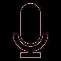 Neon microphone red color vector illustration image flat style