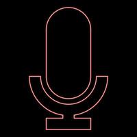 Neon microphone red color vector illustration image flat style