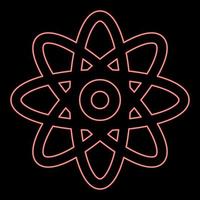 Neon atom molecular sign red color vector illustration image flat style
