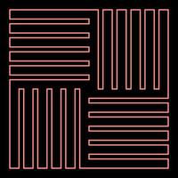 Neon tile square shape parquet wood floor material laminate plank slab panel red color vector illustration image flat style