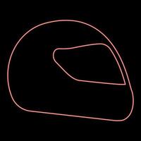 Neon helmet motorcycle racing sport red color vector illustration image flat style