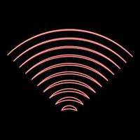 Neon radio wave wireless red color vector illustration image flat style